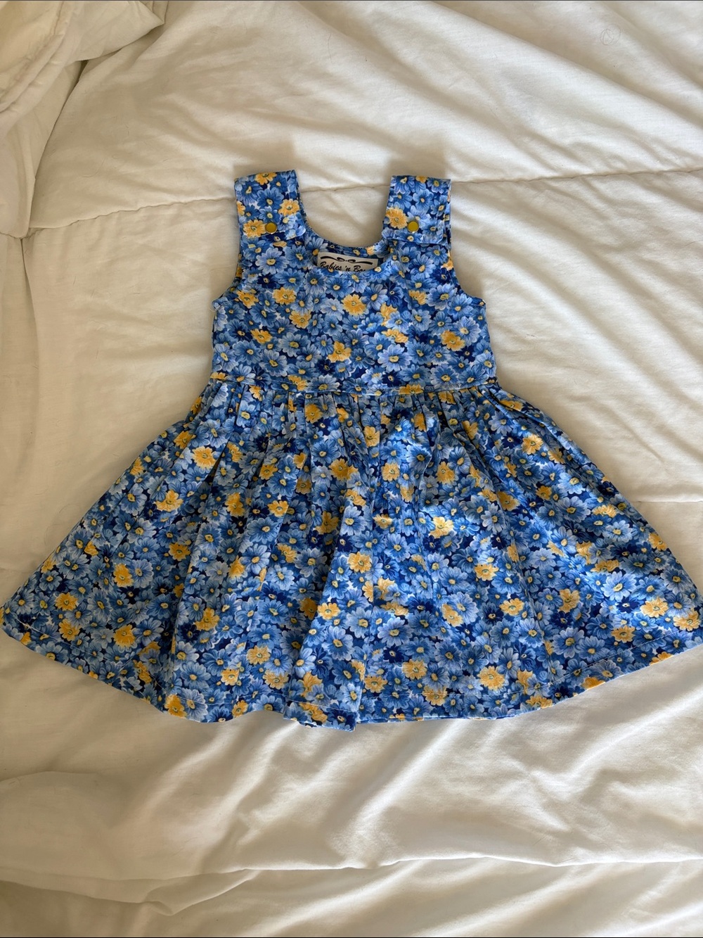 Handmade Blue and Yellow FloralSundress